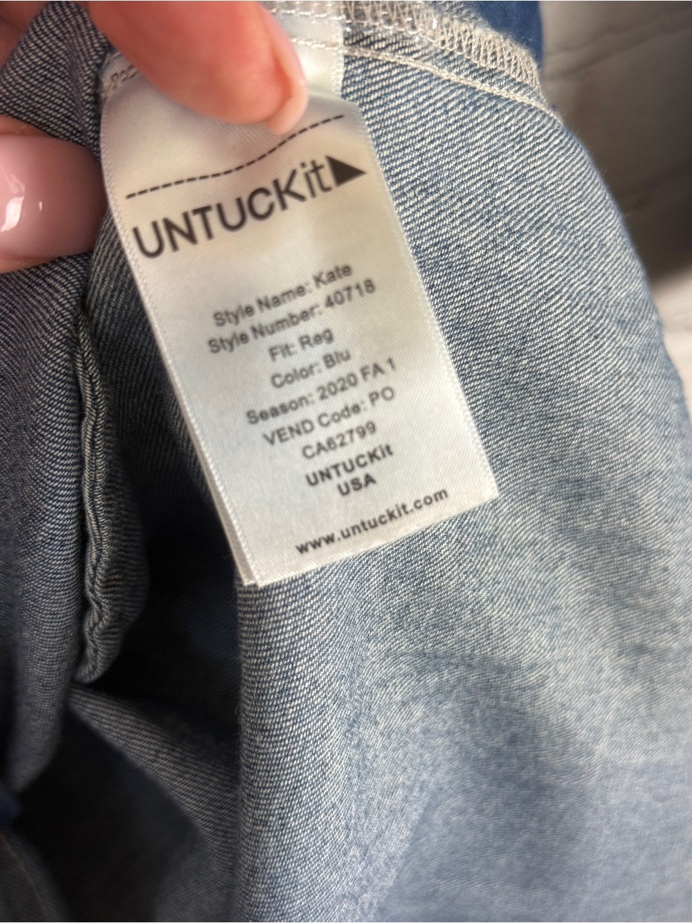 UNTUCKit Jean Button Down Dress Small - Picture 8 of 12